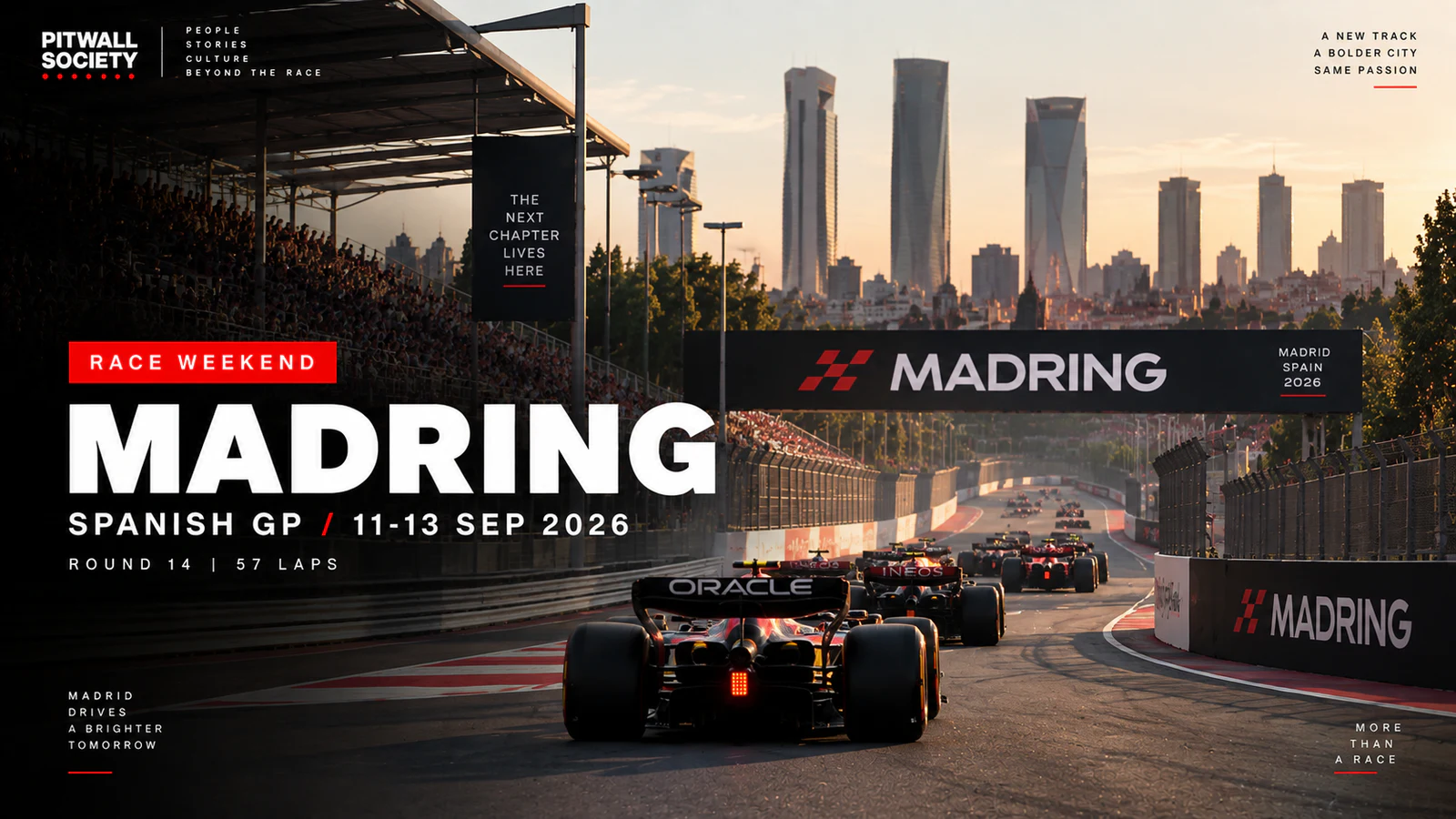 Spanish Grand Prix field racing at Madring in Madrid